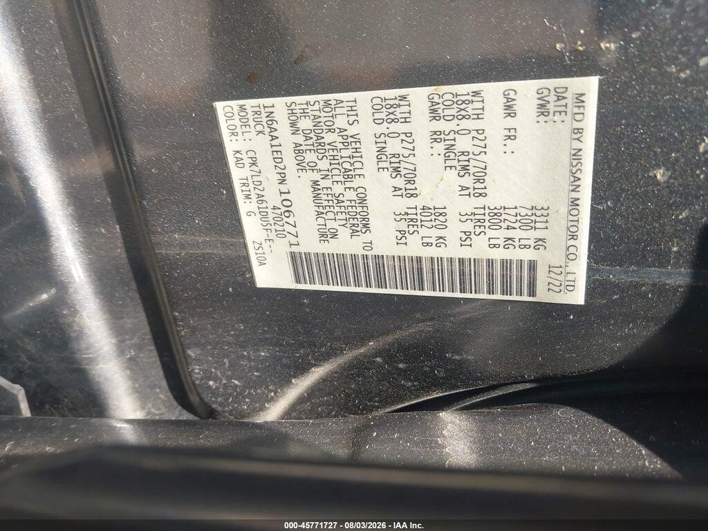 1N6AA1ED2PN106771 2023 NISSAN TITAN photo no. 9