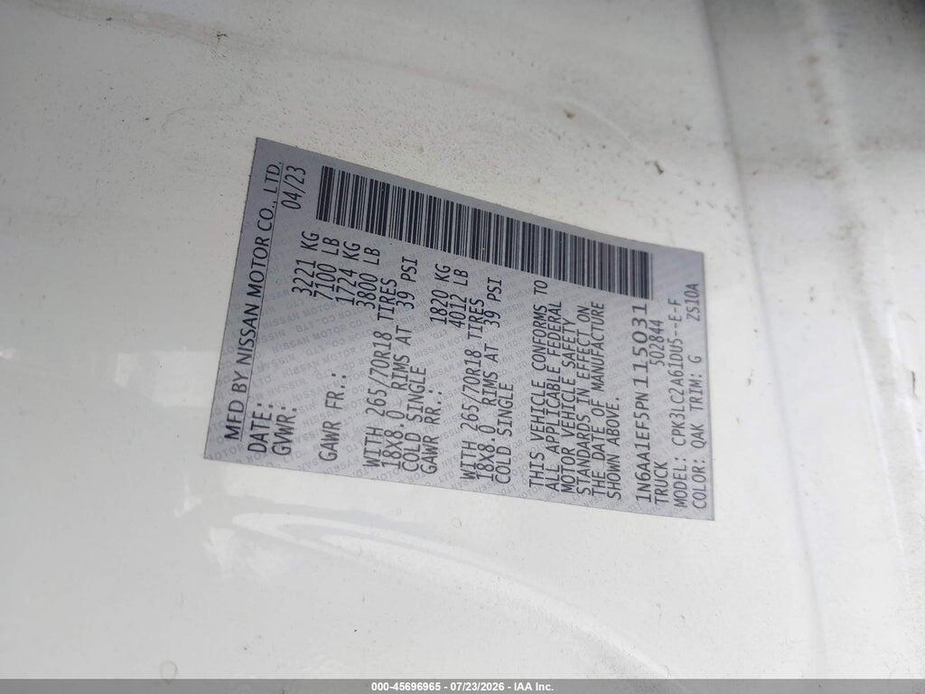 1N6AA1EF5PN115031 2023 NISSAN TITAN photo no. 9