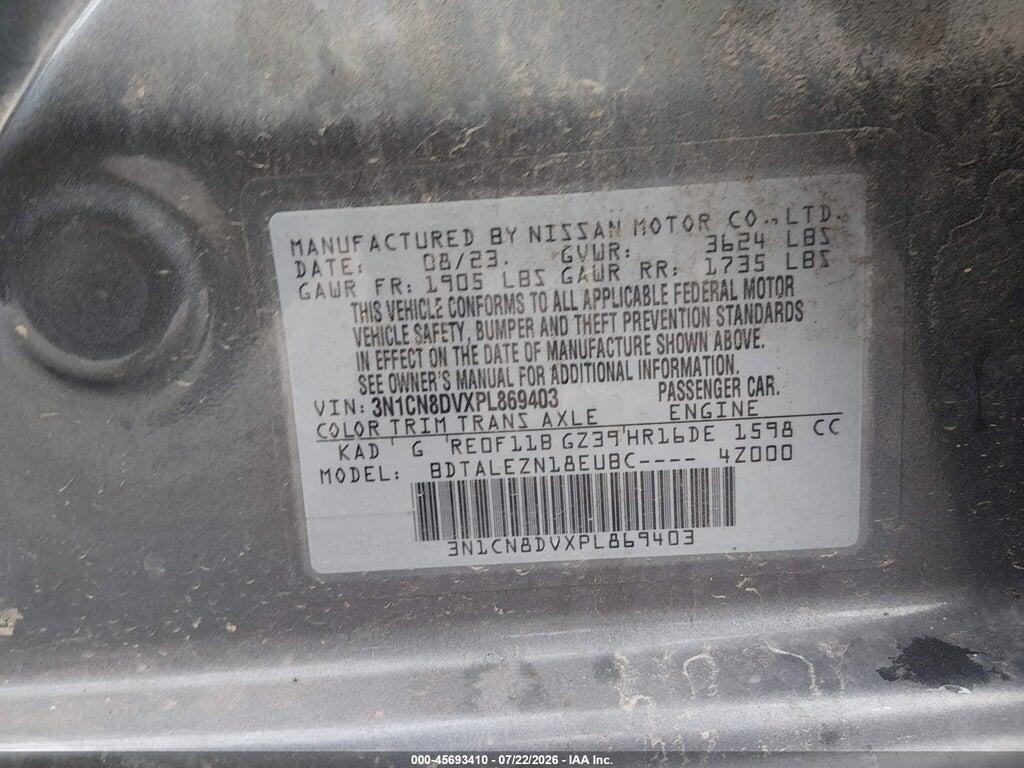 3N1CN8DVXPL869403 2023 NISSAN VERSA photo no. 9