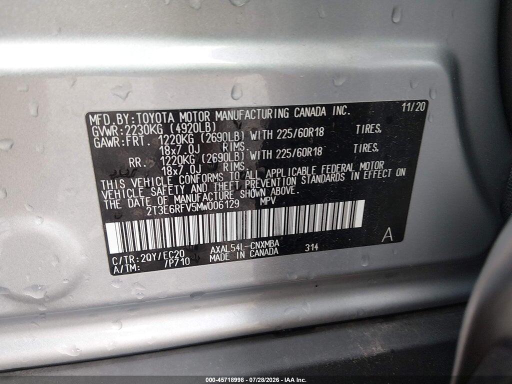 2T3E6RFV5MW006129 2021 TOYOTA RAV4 HYBRID photo no. 9