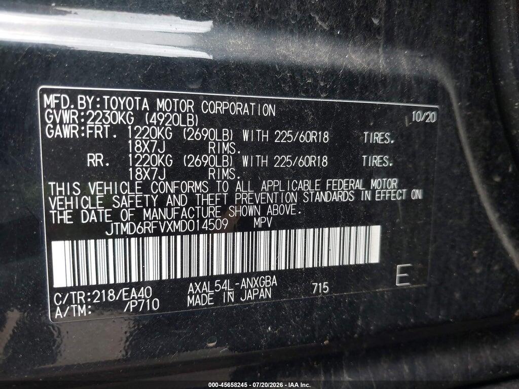 JTMD6RFVXMD014509 2021 TOYOTA RAV4 HYBRID photo no. 9
