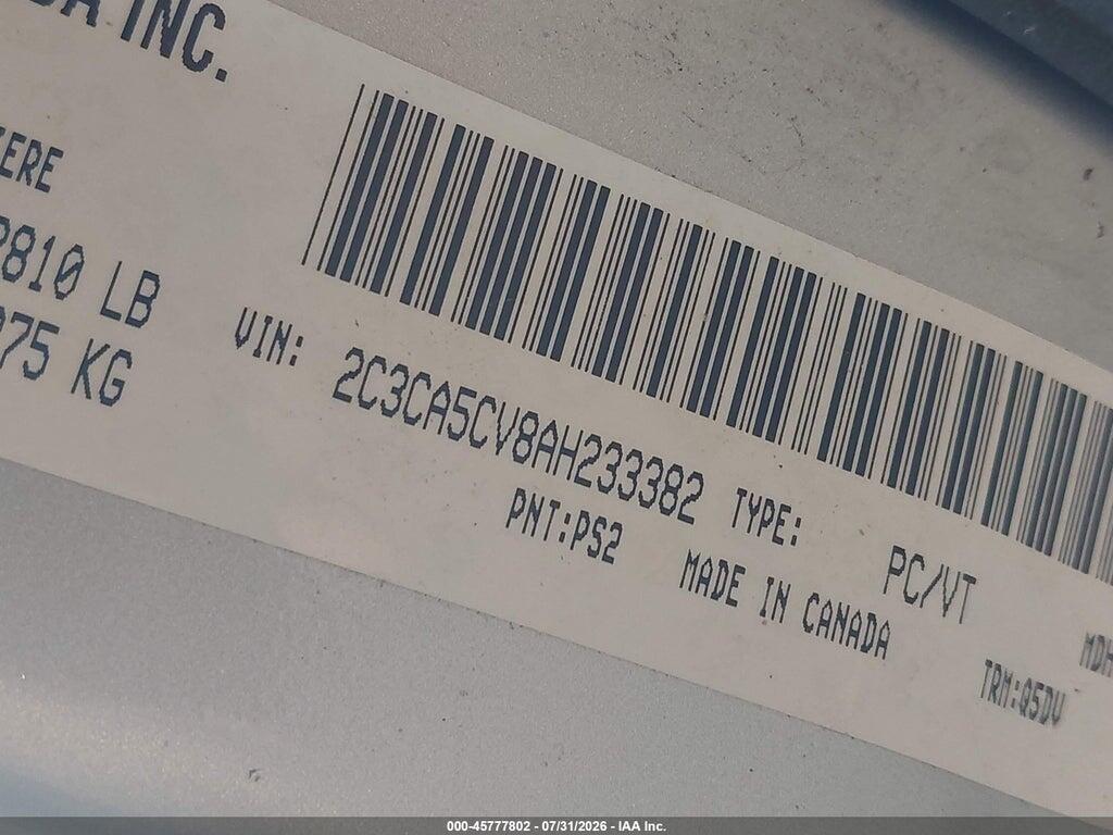 2C3CA5CV8AH233382 2010 CHRYSLER 300 photo no. 9