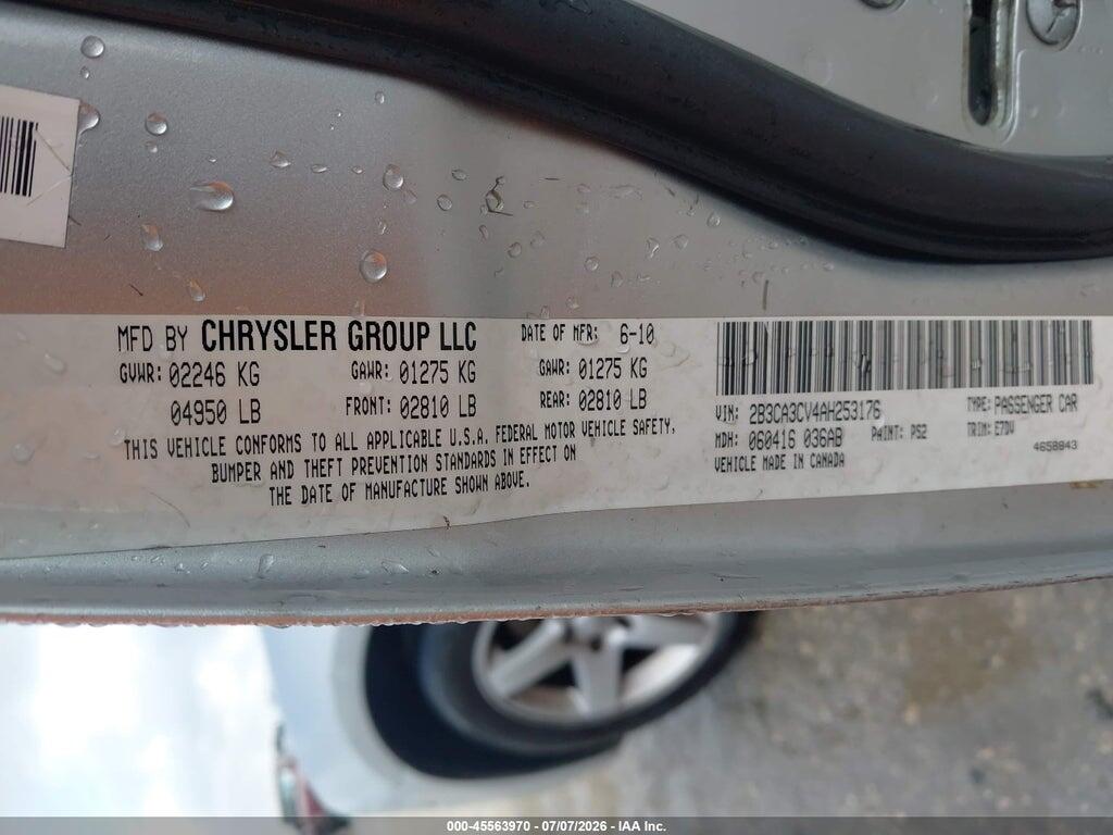 2B3CA3CV4AH253176 2010 DODGE CHARGER photo no. 9