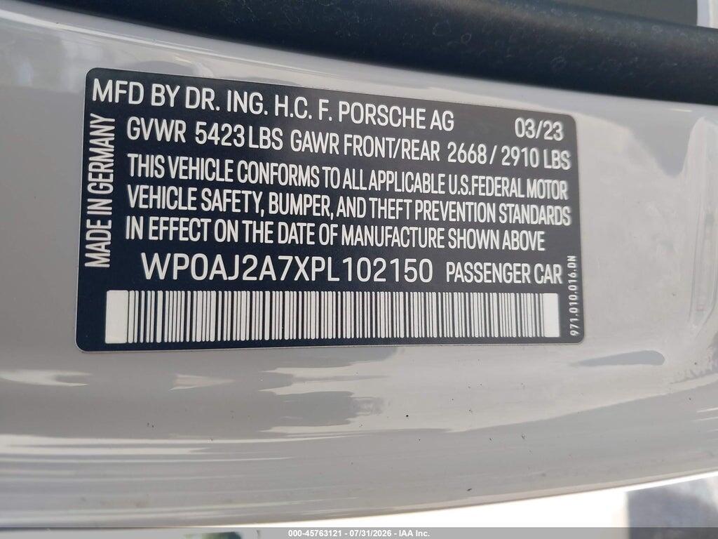 WP0AJ2A7XPL102150 2023 PORSCHE PANAMERA photo no. 9