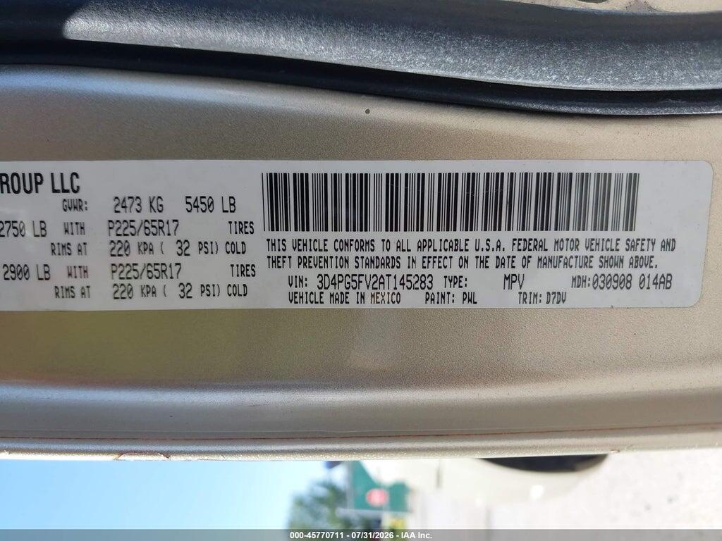 3D4PG5FV2AT145283 2010 DODGE JOURNEY photo no. 9