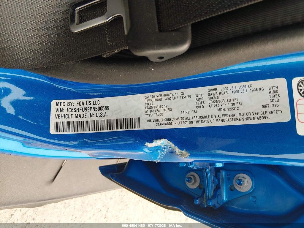 1C6SRFU99PN500589 2023 RAM 1500 photo no. 9