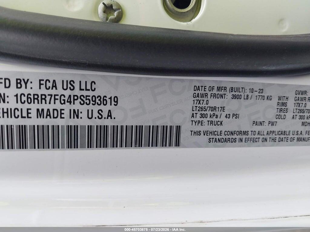 1C6RR7FG4PS593619 2023 RAM 1500 CLASSIC photo no. 9