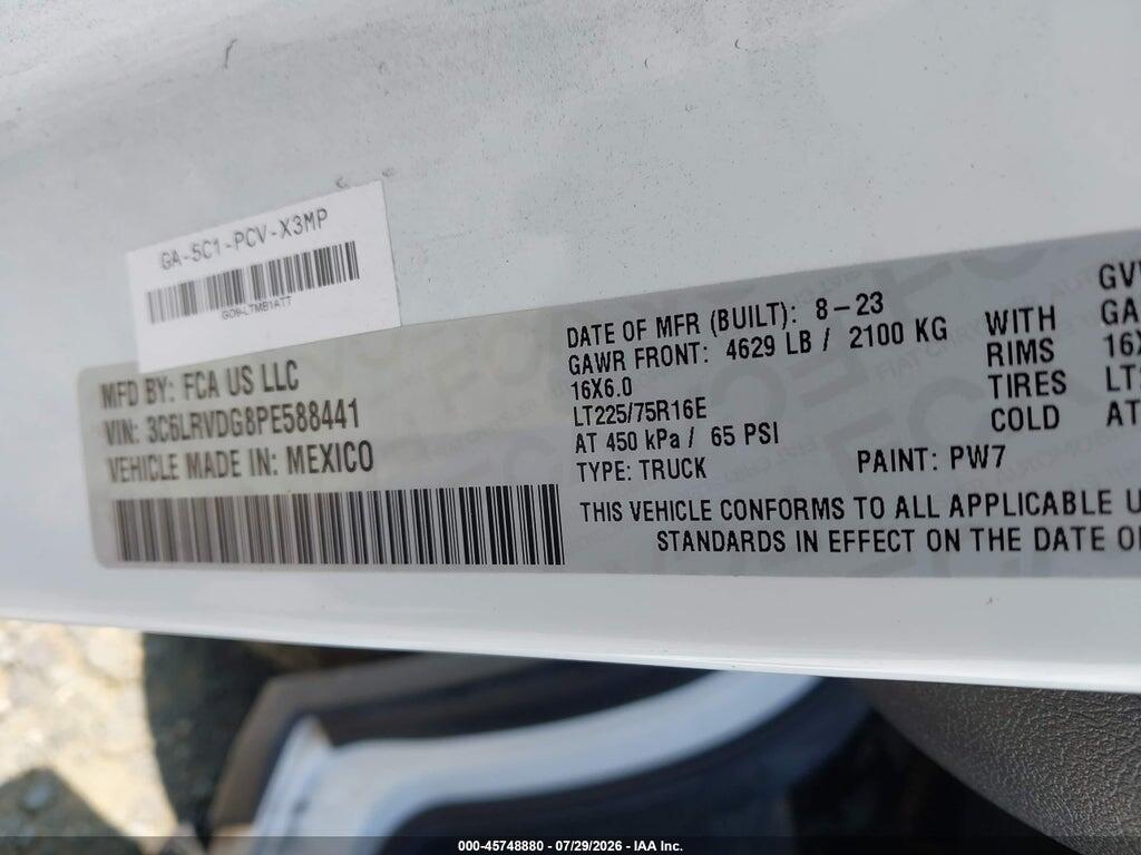 3C6LRVDG8PE588441 2023 RAM PROMASTER 2500 photo no. 9