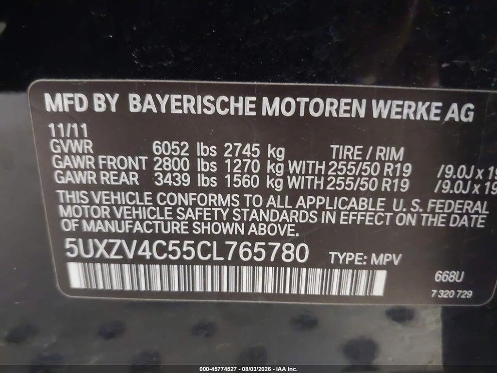 5UXZV4C55CL765780 2012 BMW X5 photo no. 9