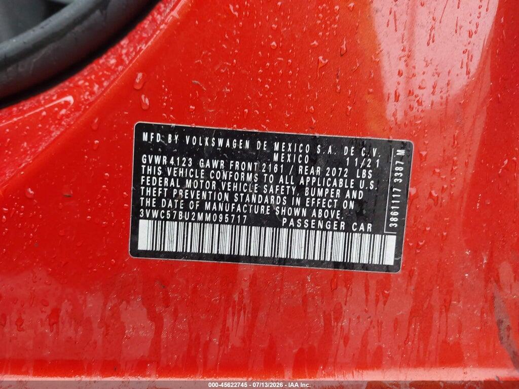 3VWC57BU2MM095717 2021 VOLKSWAGEN JETTA photo no. 9