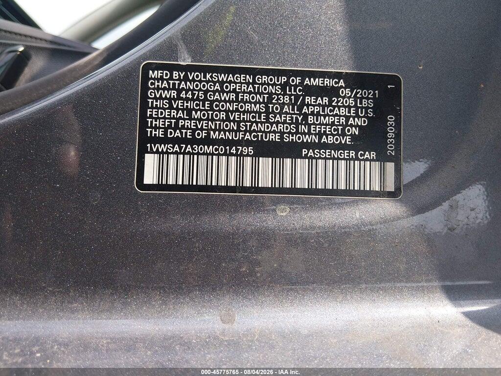 1VWSA7A30MC014795 2021 VOLKSWAGEN PASSAT photo no. 9