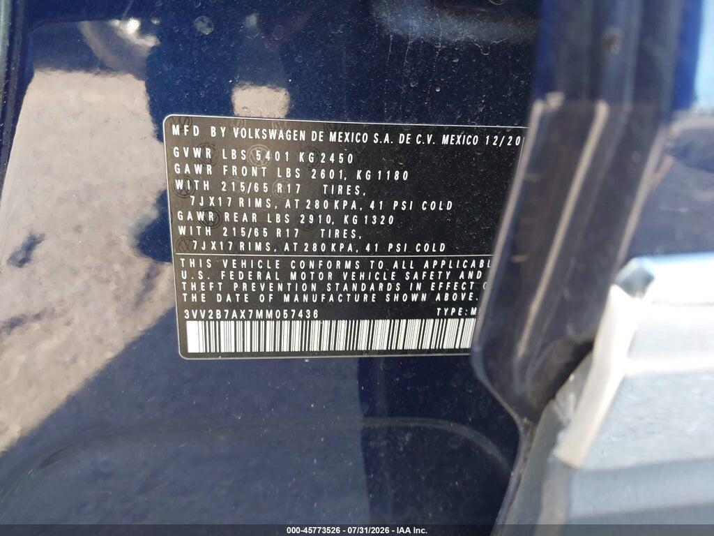 3VV2B7AX7MM057436 2021 VOLKSWAGEN TIGUAN photo no. 9