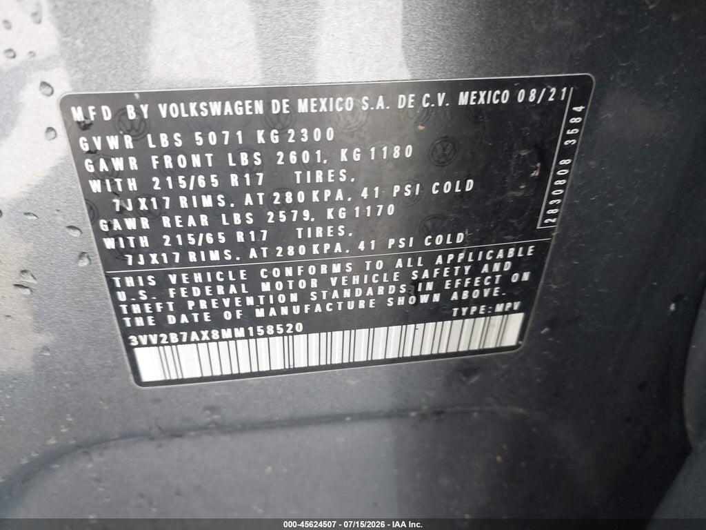 3VV2B7AX8MM158520 2021 VOLKSWAGEN TIGUAN photo no. 9