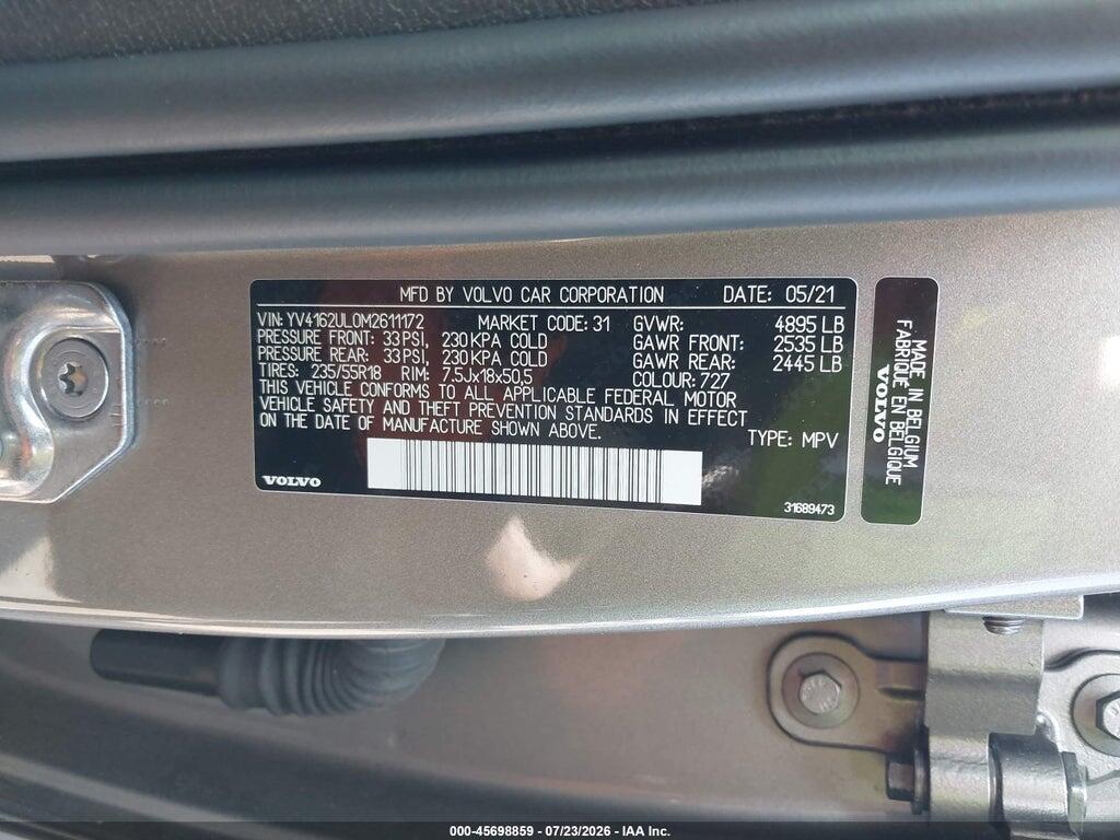 YV4162UL0M2611172 2021 VOLVO XC40 photo no. 9