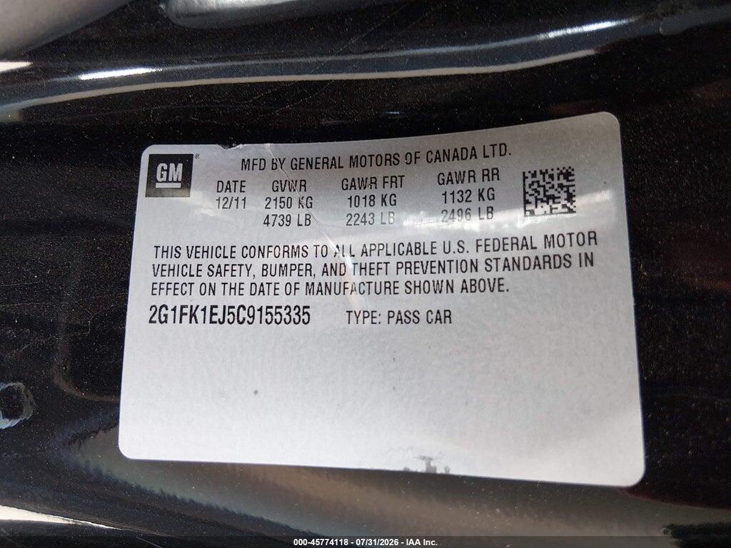 2G1FK1EJ5C9155335 2012 CHEVROLET CAMARO photo no. 9