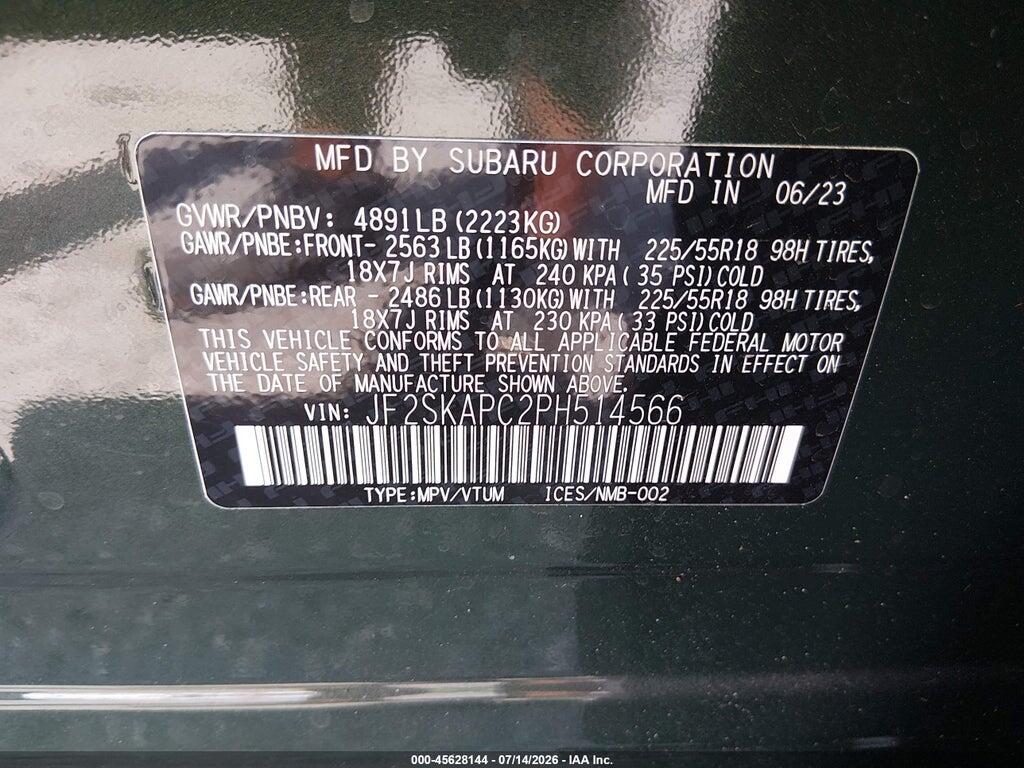 JF2SKAPC2PH514566 2023 SUBARU FORESTER photo no. 9