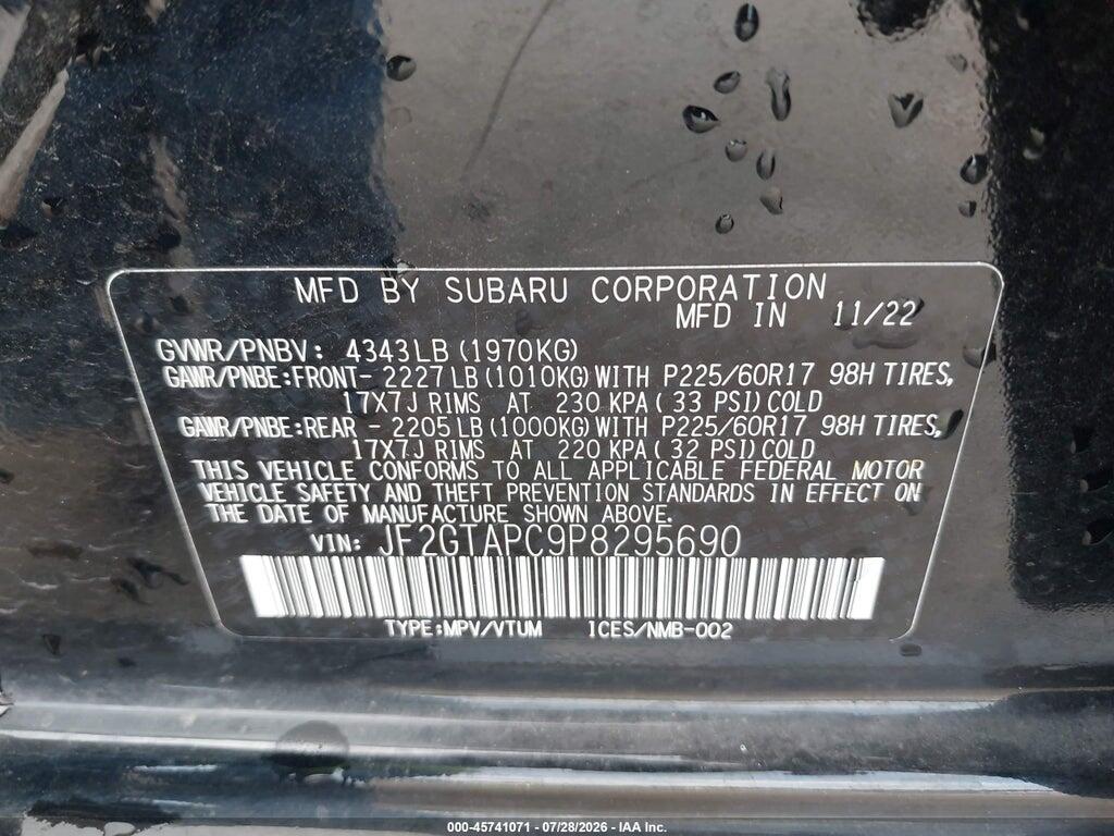 JF2GTAPC9P8295690 2023 SUBARU CROSSTREK photo no. 9