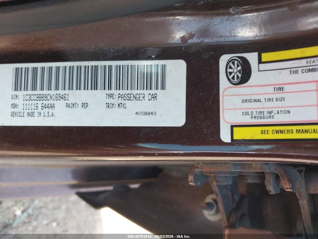 1C3CCBBB9CN169461 2012 CHRYSLER 200 photo no. 9