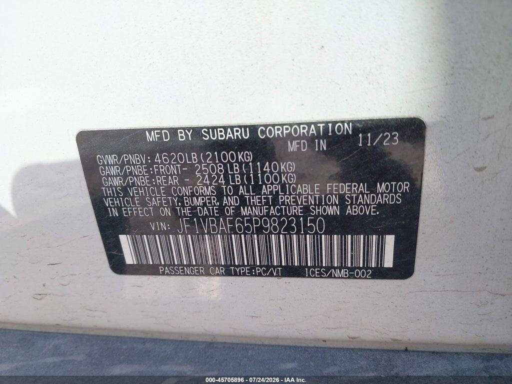 JF1VBAF65P9823150 2023 SUBARU WRX photo no. 9