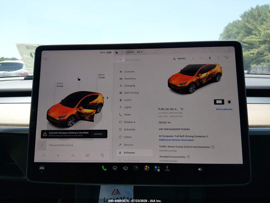 7SAYGAEE5PF703083 2023 TESLA MODEL Y photo no. 7