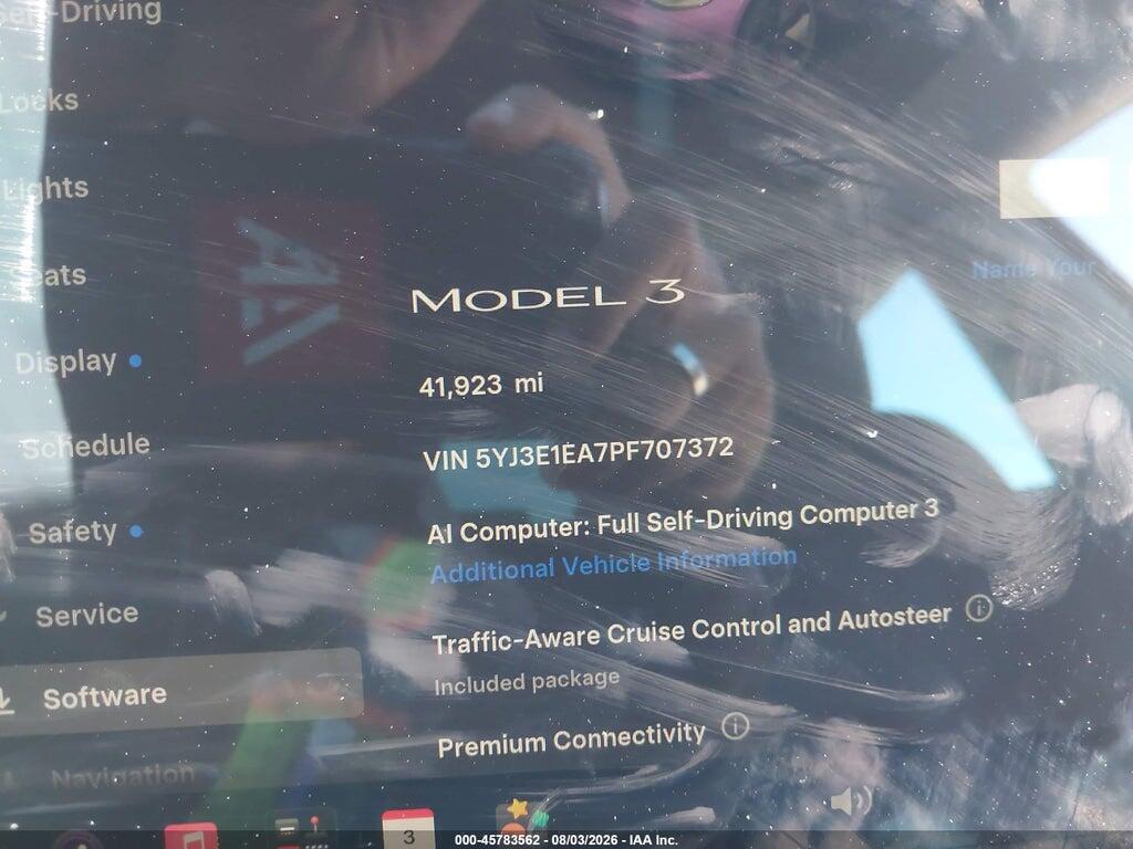 5YJ3E1EA7PF707372 2023 TESLA MODEL 3 photo no. 7