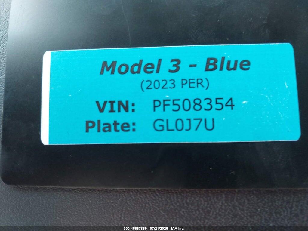 5YJ3E1EC5PF508354 2023 TESLA MODEL 3 photo no. 9