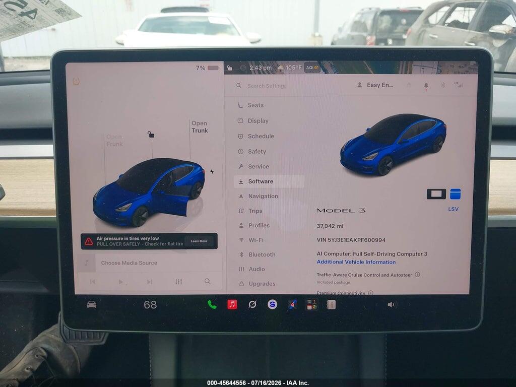 5YJ3E1EAXPF600994 2023 TESLA MODEL 3 photo no. 7