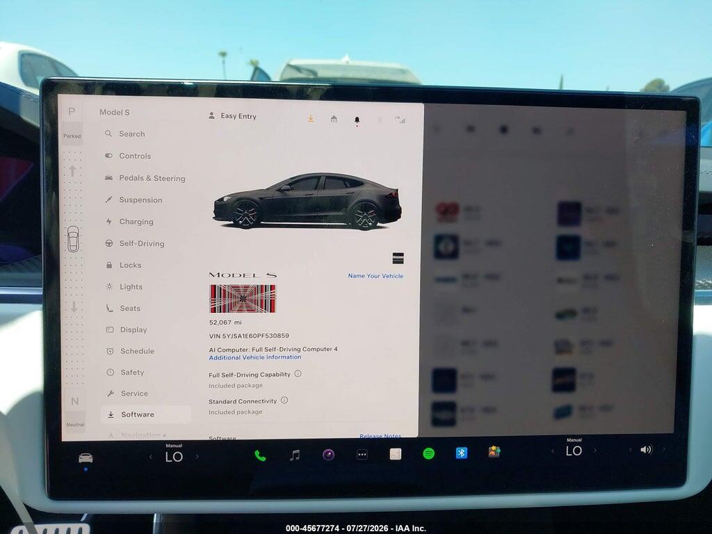 5YJSA1E60PF530859 2023 TESLA MODEL S photo no. 7