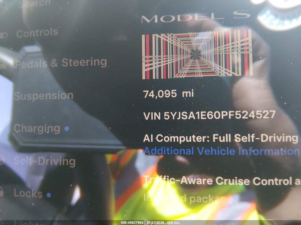 5YJSA1E60PF524527 2023 TESLA MODEL S photo no. 7