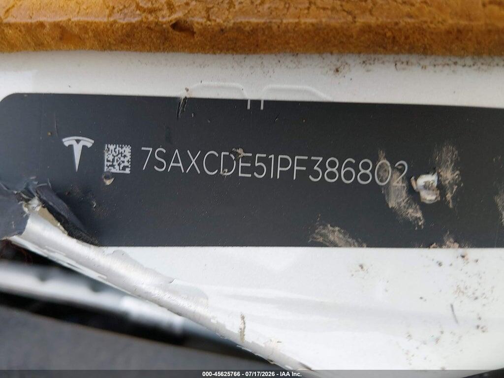 7SAXCDE51PF386802 2023 TESLA MODEL X photo no. 9