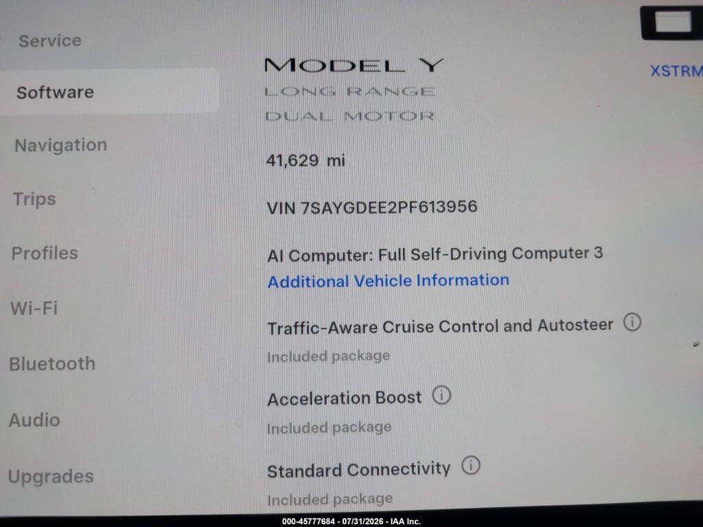7SAYGDEE2PF613956 2023 TESLA MODEL Y photo no. 7