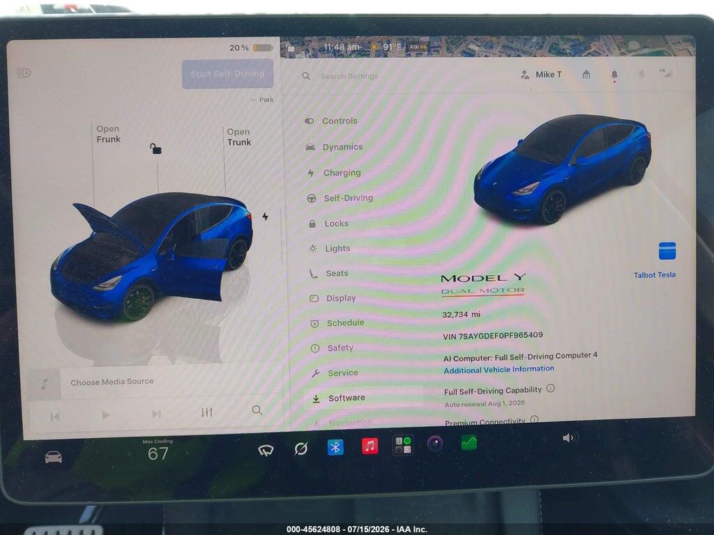 7SAYGDEF0PF965409 2023 TESLA MODEL Y photo no. 7