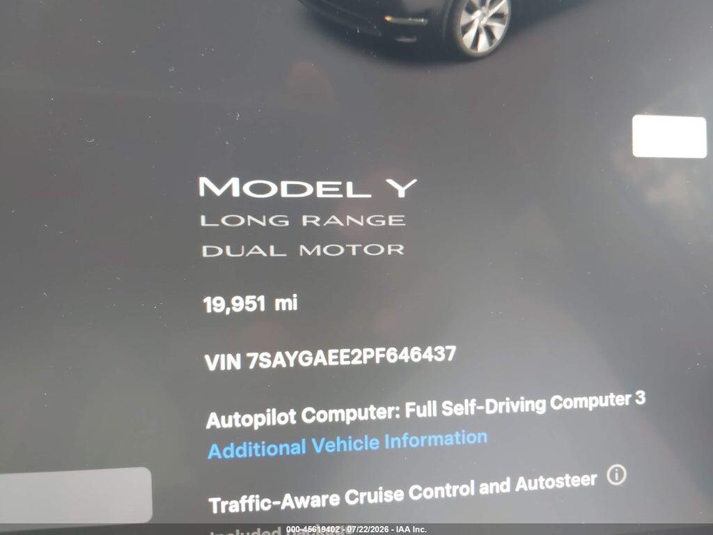 7SAYGAEE2PF646437 2023 TESLA MODEL Y photo no. 7
