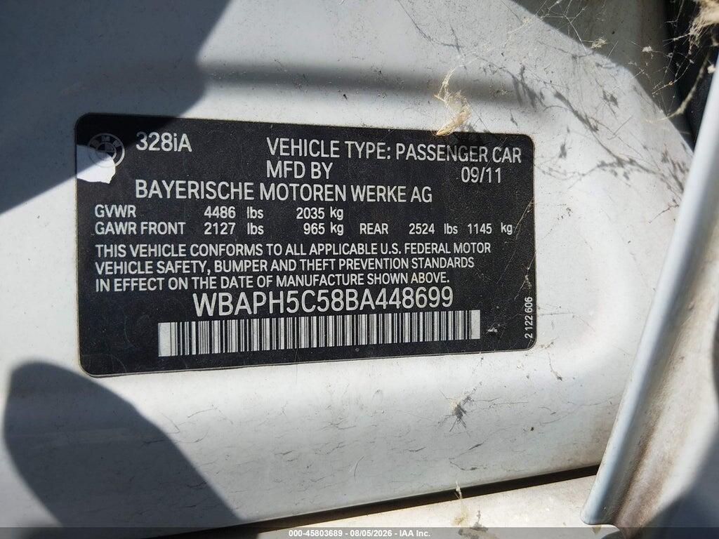WBAPH5C58BA448699 2011 BMW 328I photo no. 9