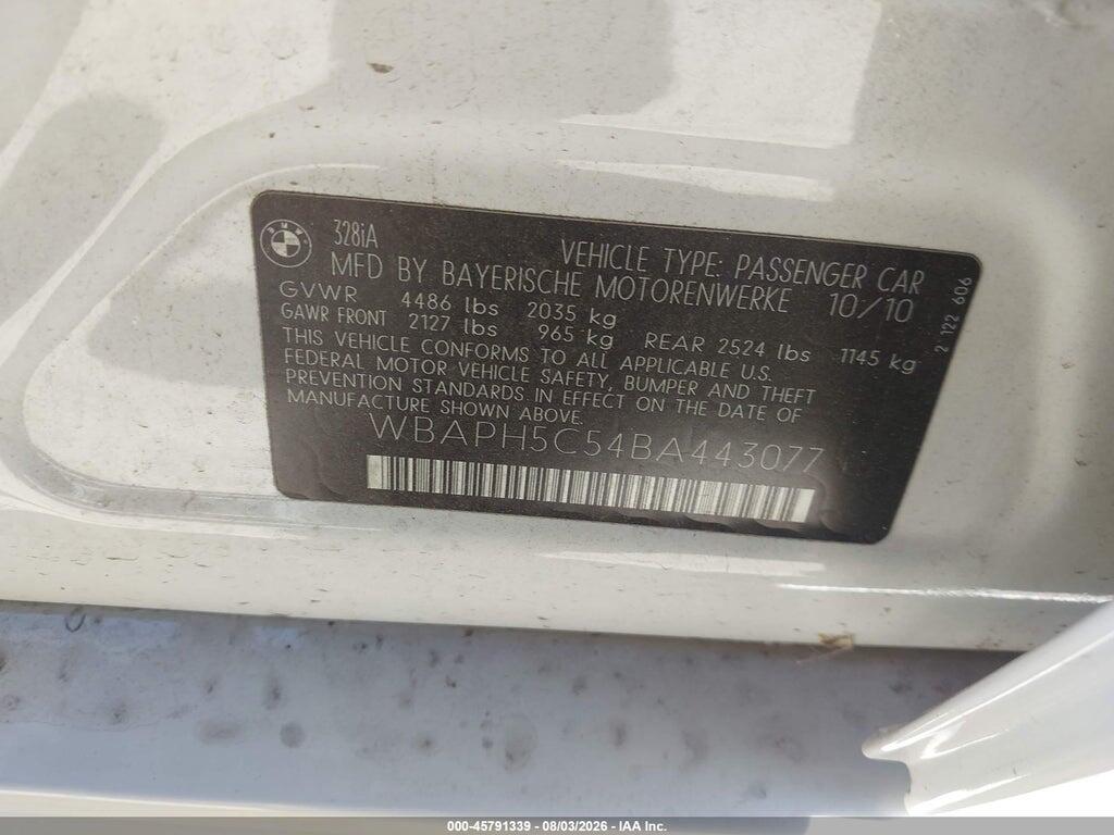 WBAPH5C54BA443077 2011 BMW 328I photo no. 9