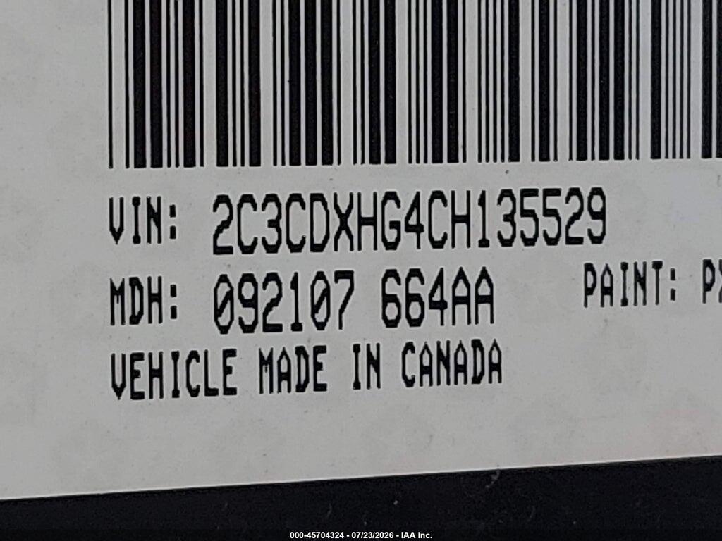 2C3CDXHG4CH135529 2012 DODGE CHARGER photo no. 9