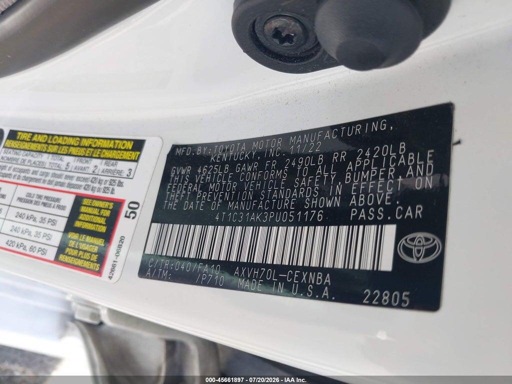 4T1C31AK3PU051176 2023 TOYOTA CAMRY photo no. 9