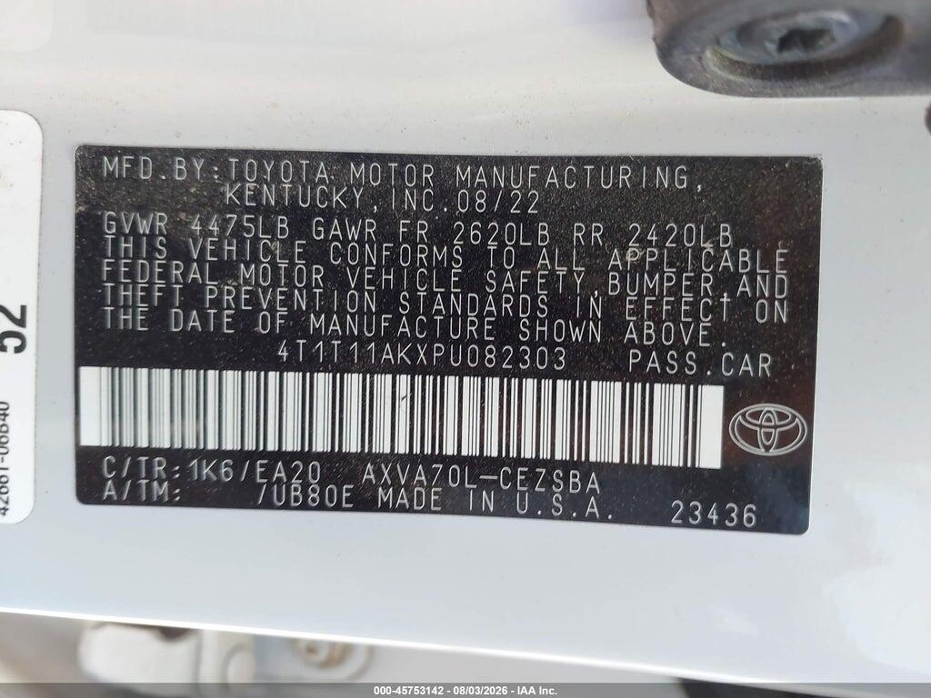 4T1T11AKXPU082303 2023 TOYOTA CAMRY photo no. 9
