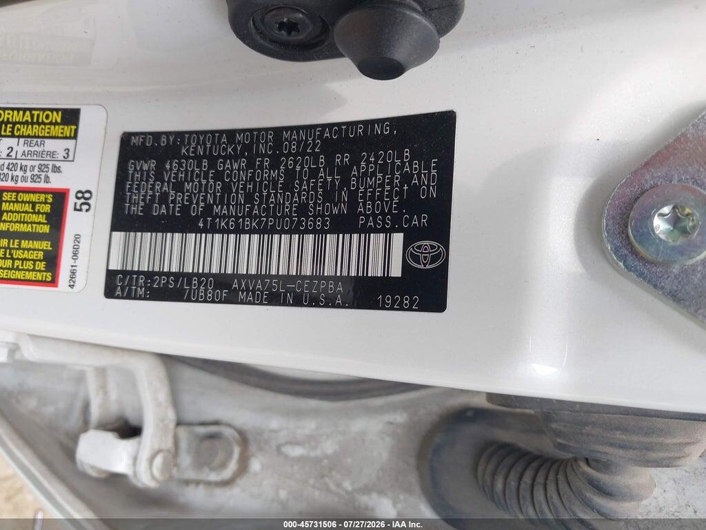 4T1K61BK7PU073683 2023 TOYOTA CAMRY photo no. 9