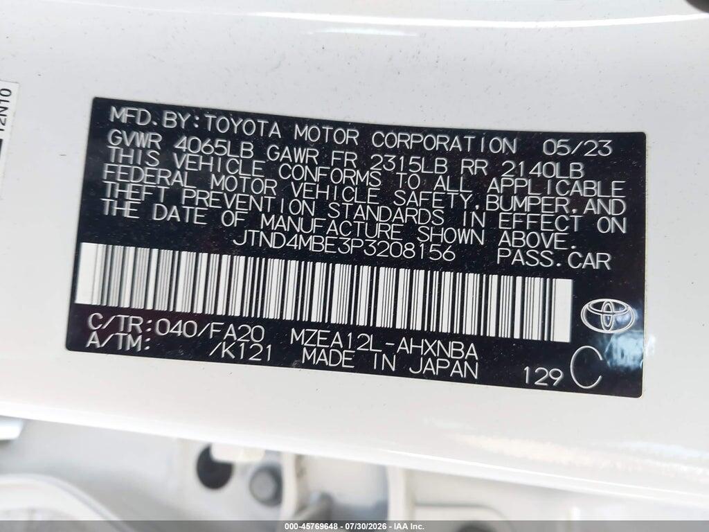 JTND4MBE3P3208156 2023 TOYOTA COROLLA photo no. 9