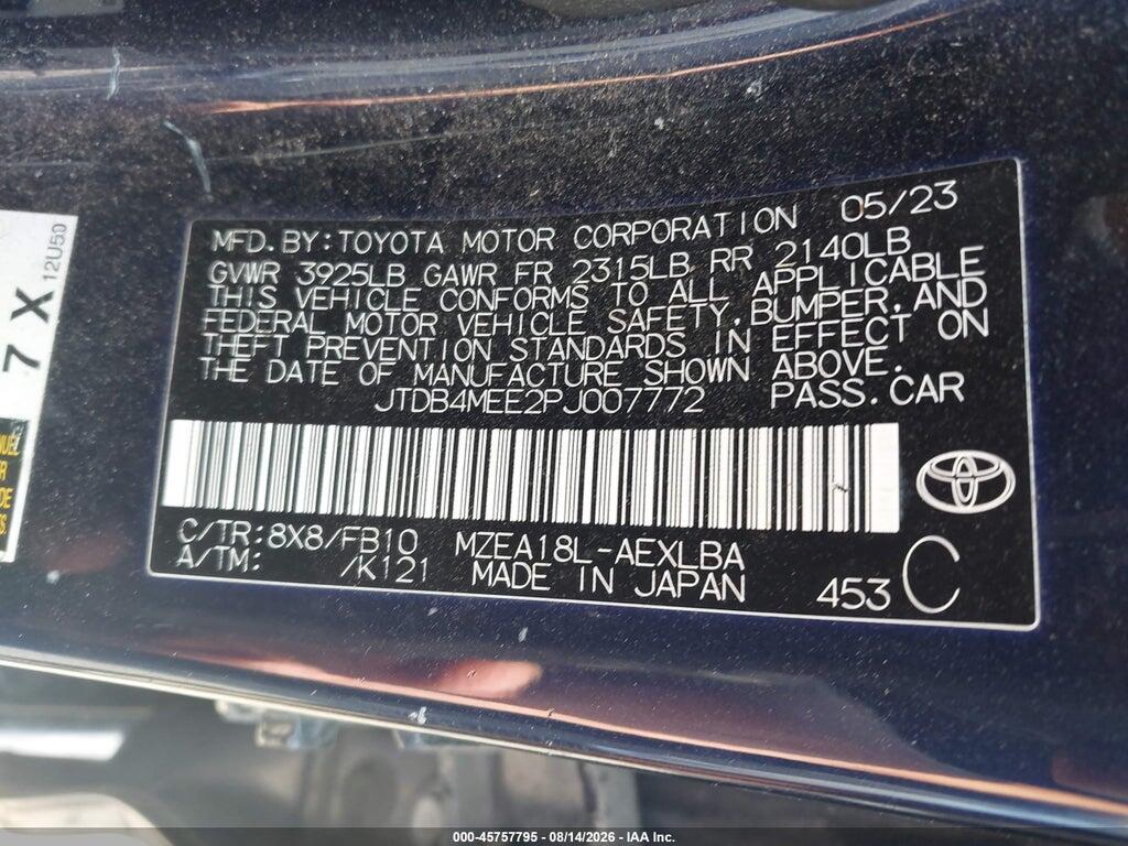 JTDB4MEE2PJ007772 2023 TOYOTA COROLLA photo no. 9