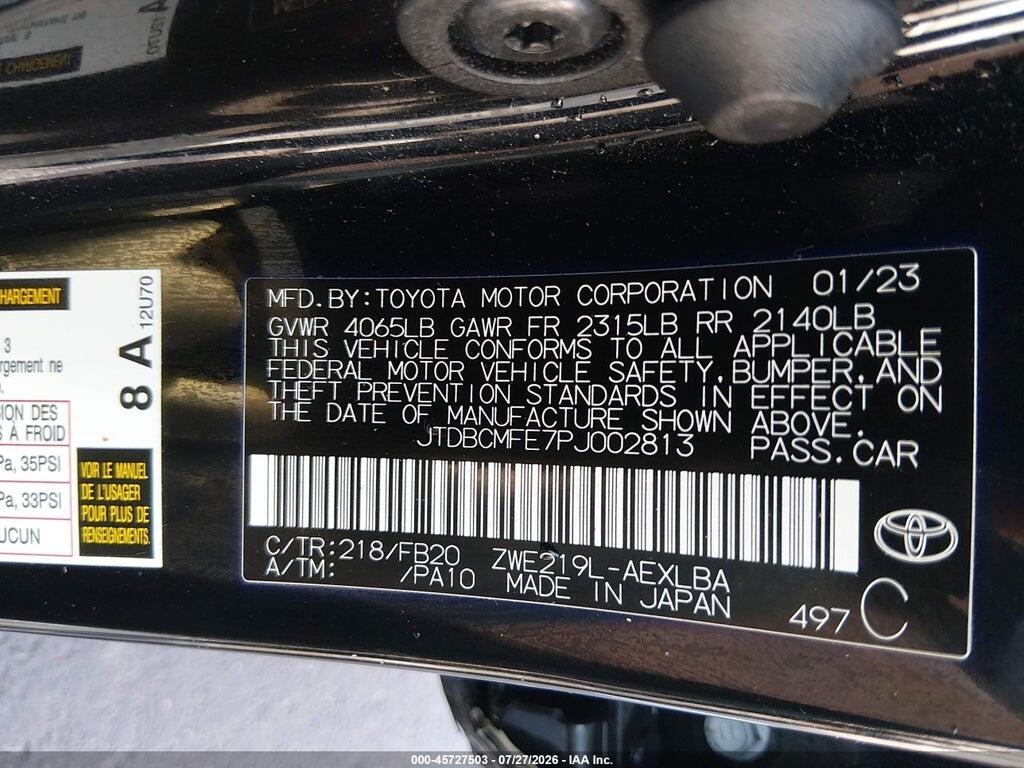 JTDBCMFE7PJ002813 2023 TOYOTA COROLLA photo no. 9