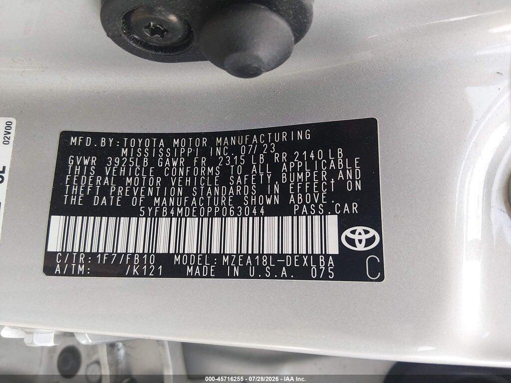 5YFB4MDE0PP063044 2023 TOYOTA COROLLA photo no. 9