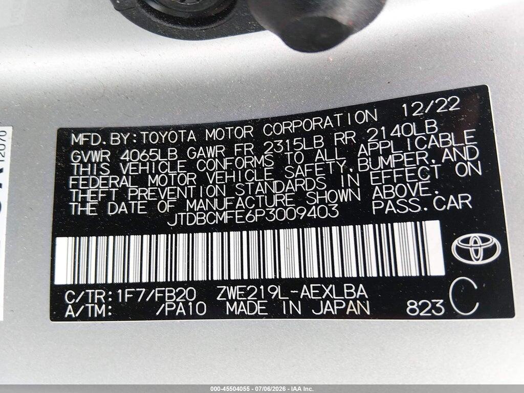 JTDBCMFE6P3009403 2023 TOYOTA COROLLA photo no. 9