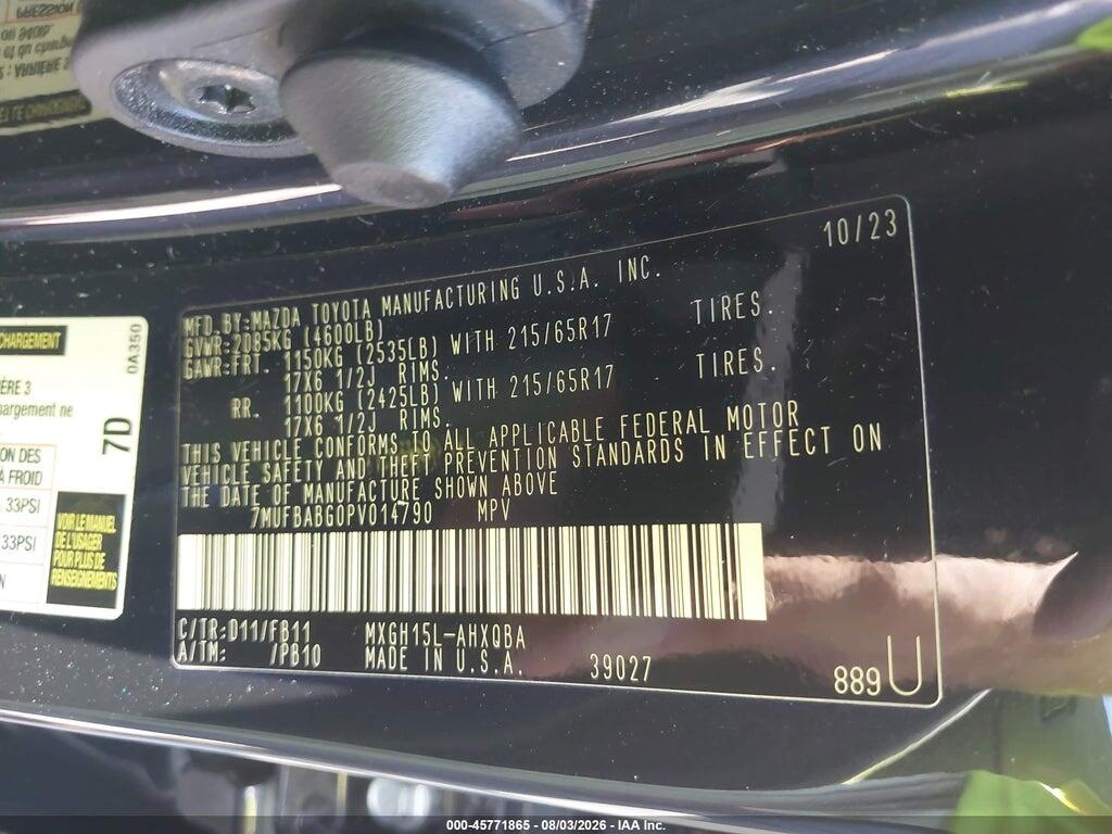 7MUFBABG0PV014790 2023 TOYOTA COROLLA CROSS HYBRID photo no. 9