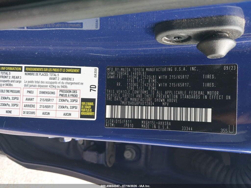 7MUFBABG8PV012804 2023 TOYOTA COROLLA CROSS HYBRID photo no. 9