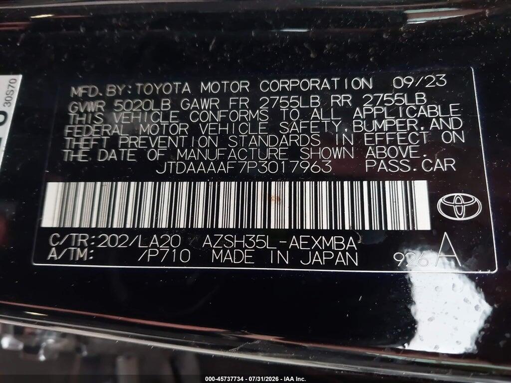 JTDAAAAF7P3017963 2023 TOYOTA CROWN photo no. 9