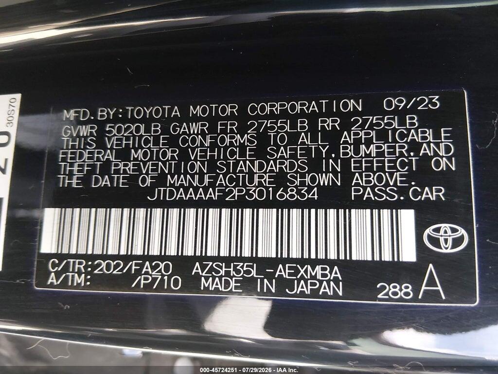 JTDAAAAF2P3016834 2023 TOYOTA CROWN photo no. 9