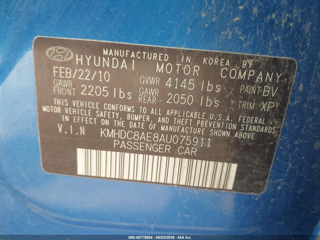 KMHDC8AE8AU075911 2010 HYUNDAI ELANTRA TOURING photo no. 9