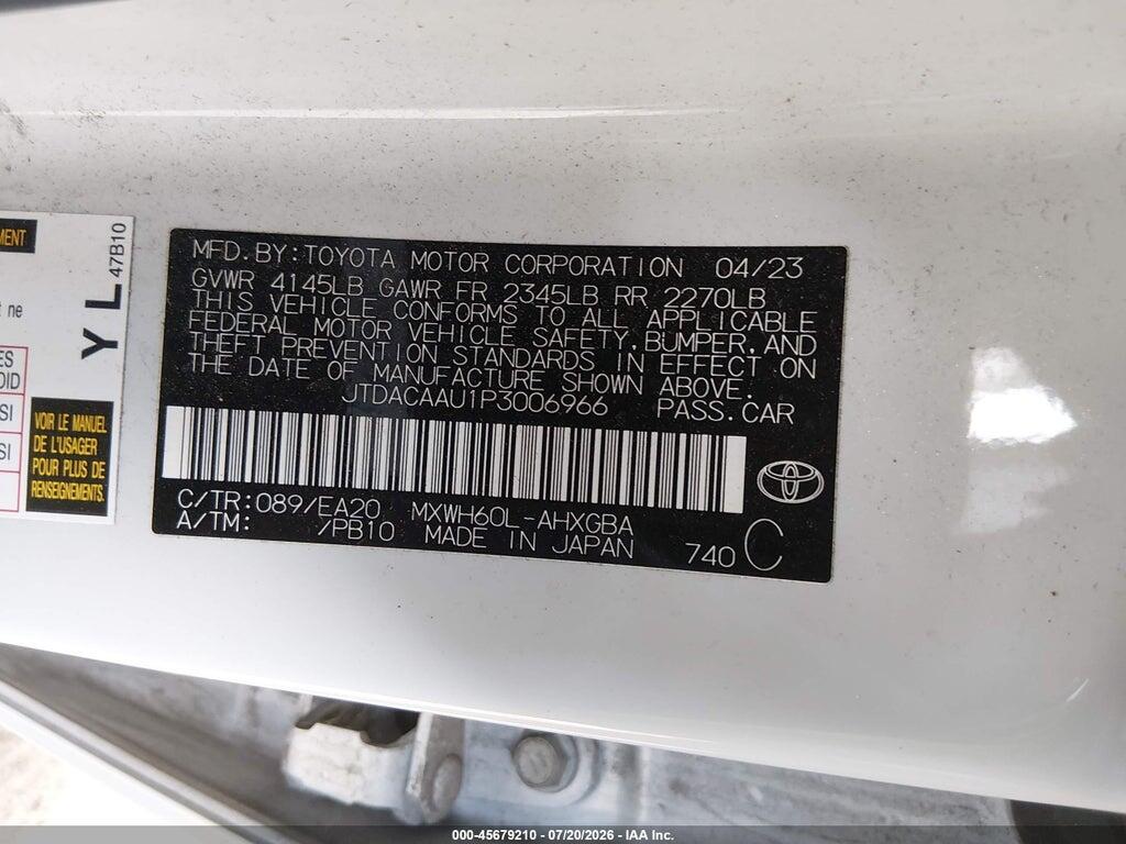 JTDACAAU1P3006966 2023 TOYOTA PRIUS photo no. 9